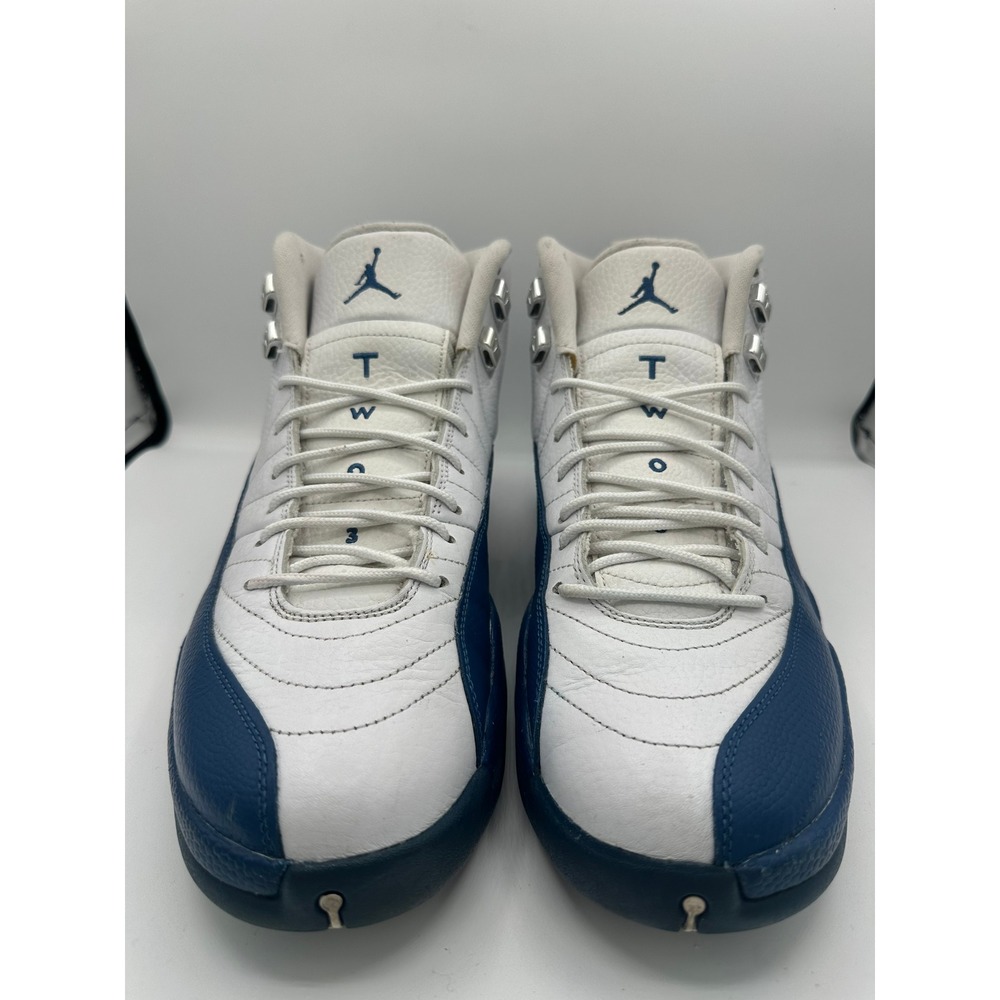Jordan 12 Retro French Blue 2016 White Blue Basketball Shoes 130690-113 Mens 11
